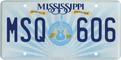 MS license plate MSQ606