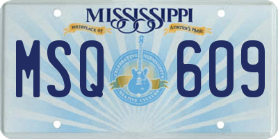 MS license plate MSQ609