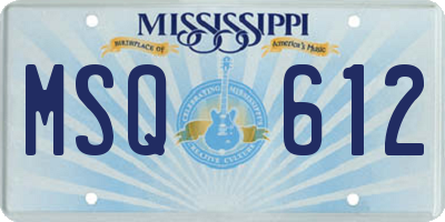 MS license plate MSQ612