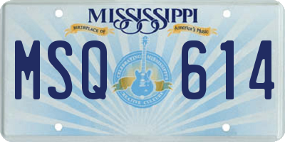 MS license plate MSQ614