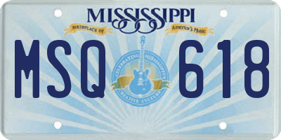 MS license plate MSQ618