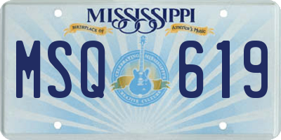 MS license plate MSQ619