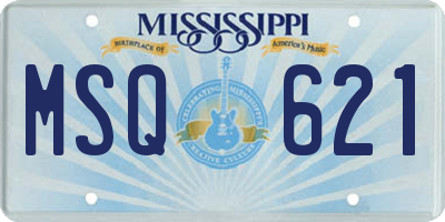 MS license plate MSQ621
