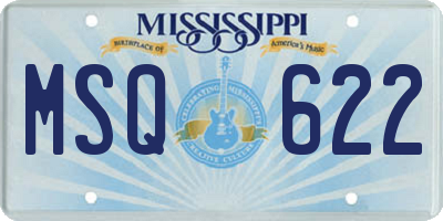 MS license plate MSQ622