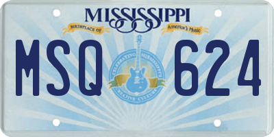 MS license plate MSQ624