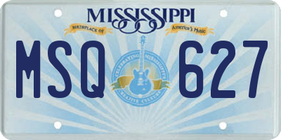 MS license plate MSQ627