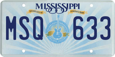 MS license plate MSQ633
