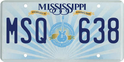 MS license plate MSQ638