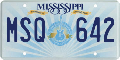 MS license plate MSQ642