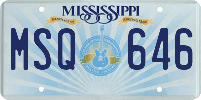 MS license plate MSQ646