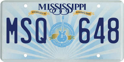 MS license plate MSQ648