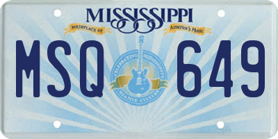MS license plate MSQ649