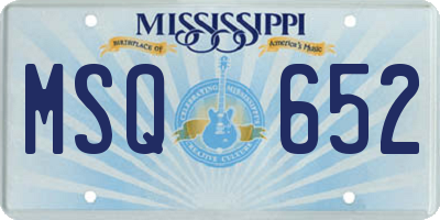 MS license plate MSQ652