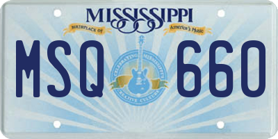 MS license plate MSQ660