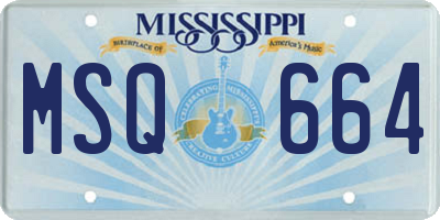 MS license plate MSQ664