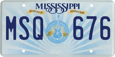 MS license plate MSQ676
