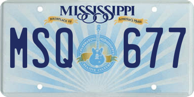 MS license plate MSQ677