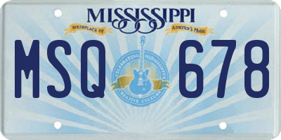 MS license plate MSQ678