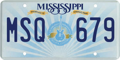 MS license plate MSQ679