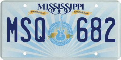 MS license plate MSQ682