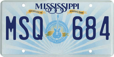 MS license plate MSQ684