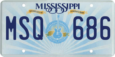 MS license plate MSQ686