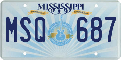 MS license plate MSQ687