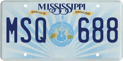 MS license plate MSQ688