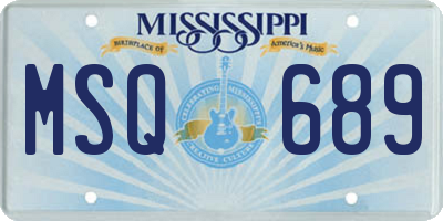 MS license plate MSQ689
