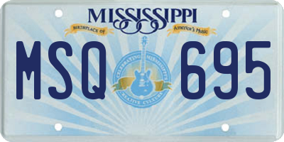 MS license plate MSQ695