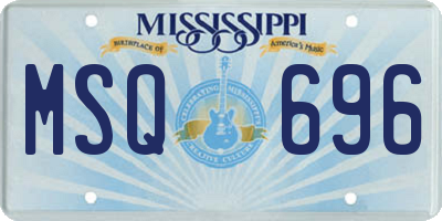 MS license plate MSQ696