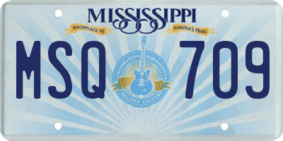 MS license plate MSQ709