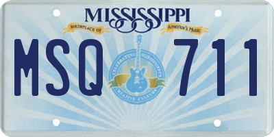 MS license plate MSQ711