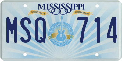 MS license plate MSQ714