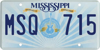 MS license plate MSQ715