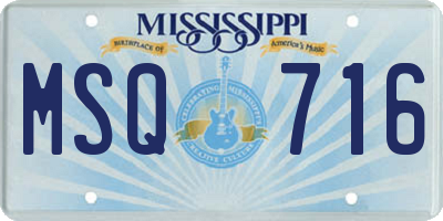 MS license plate MSQ716