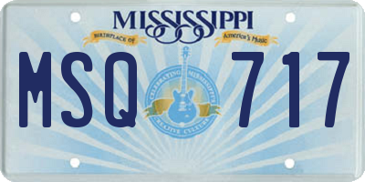 MS license plate MSQ717