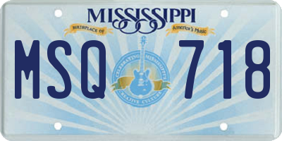 MS license plate MSQ718
