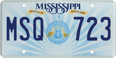 MS license plate MSQ723