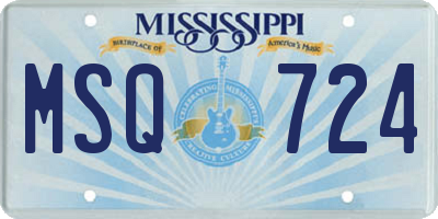 MS license plate MSQ724
