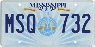 MS license plate MSQ732