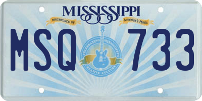 MS license plate MSQ733