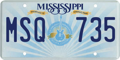 MS license plate MSQ735
