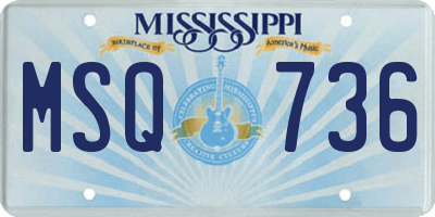 MS license plate MSQ736