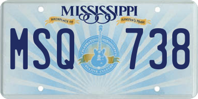 MS license plate MSQ738