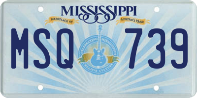 MS license plate MSQ739