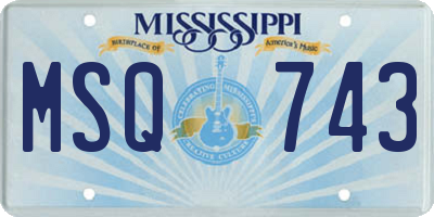 MS license plate MSQ743