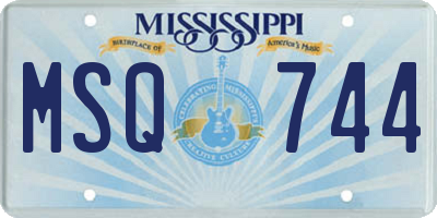 MS license plate MSQ744