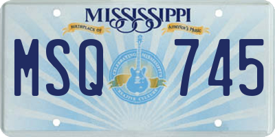 MS license plate MSQ745