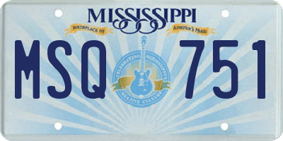 MS license plate MSQ751